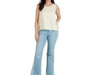 NEW LUCCA side tie blouse in tan